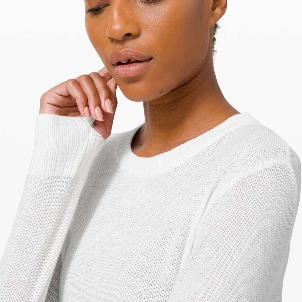 Lululemon Sincerely Yours Sweater White Women’s Size 12